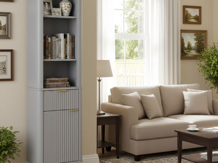 Tall Bathroom Storage Cabinet With Adjustable Shelves And 1 Drawer & Door