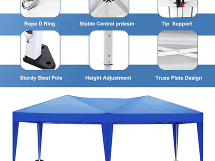 10'X20' Folding Canopy With 6 Removable Sidewalls Outdoor Event Shelter UPF 50+ Gazebo Portable Tents For Parties Beach Camping Wedding Ez Pop Up Canopy