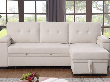 Lucca II - 84.5"W Reversible Sleeper Sectional Sofa with Storage Chaise