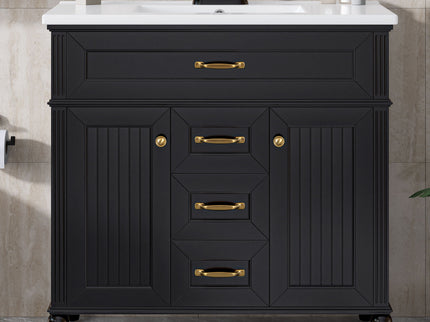 Modern Freestanding Bathroom Vanity With Sink, Cabinet, Soft-Close Drawers, Tip-Out Tray