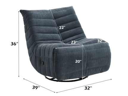 Talmon - Chenille Glider Recliner With Swivel - Dark Gray