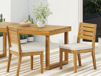 Outdoor Armless Dining Chair With Cushions