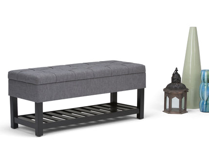 Saxon - Upholstered Transitional Storage Ottoman Bench