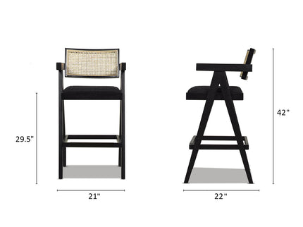 Milan - Modern Webbing Back Stool With Arms (Set of 3)