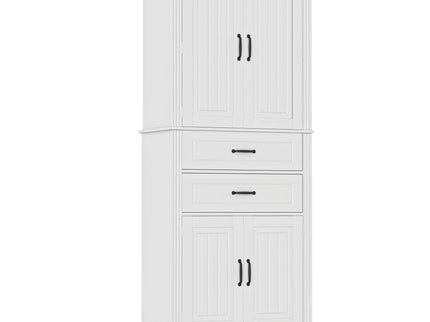 Multi Functional Storage Cabinet With Adjustable Shelves, 2 Drawers, Door Shelves