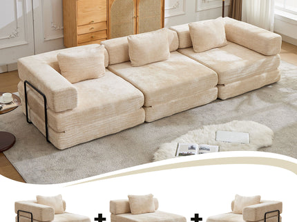 Convertible Floor Sofa Bed, Boneless Modular Sectional Sofa For Living Room