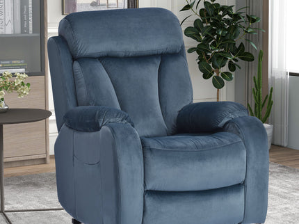 Power Lift Chair Recliner With Remote Control, Electric Reclining Sofa, Fabric Power Recliner For Living Room - Navy Blue