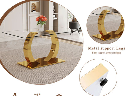 Dining Table For Living Spaces - Gold / Transparent