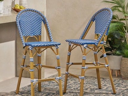 Outdoor Pe Rattan French Barstool Set