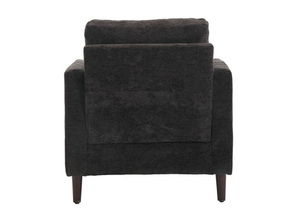 Modern Mid Century Wood Frame Armchair With Tufted Design