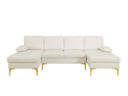 U - Shaped Sectional Sofa With Double Chaise