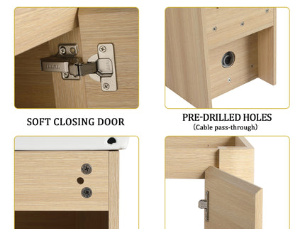 Wall Mounted Bathroom Vanity With Sink And Storage Shelves, Soft Close Doors