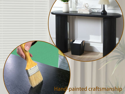 Fluted Cylinder Console Table - Black