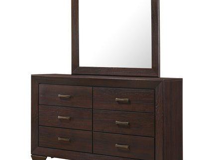Holmgren - 6 Drawer Dresser With Mirror - Dark Coffee