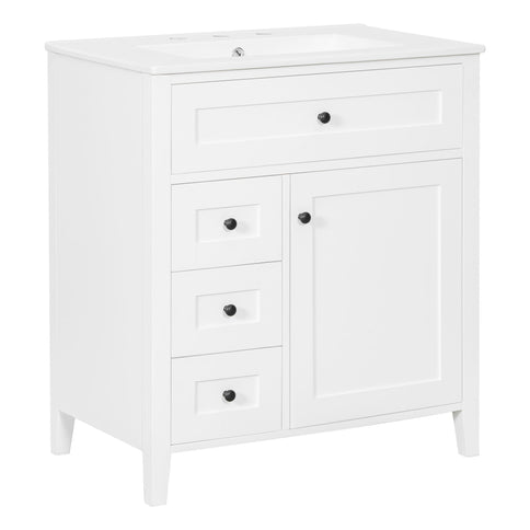 Modern Bathroom Vanity With Sink, 3 Drawers And Adjustable Shelf
