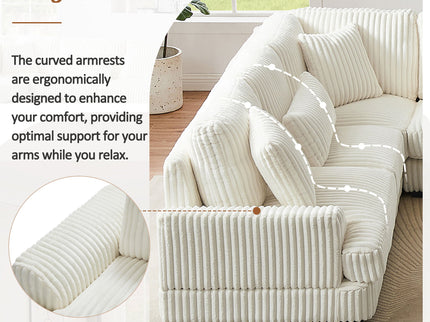 Oversized Sectional Sofa U - Shaped Sofa Couch Modern Sofa Upholstered In Soft With A Chaise Lounge For Living Room