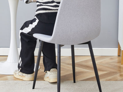 Modern Medieval Style Cushioned Side Chairs Set With Metal Legs For Kitchens