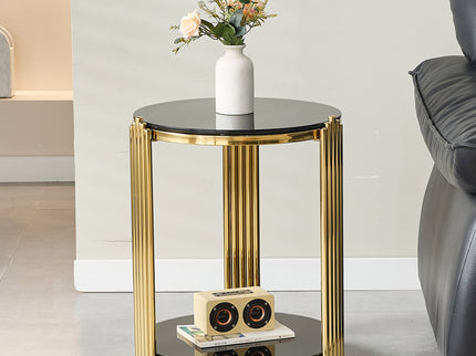 Round Table With Double Layer Storage