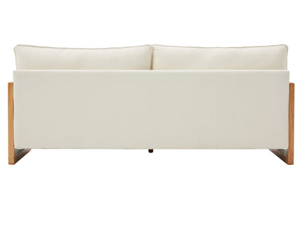 Modern 3 Seater Sofa With Wood Armrests