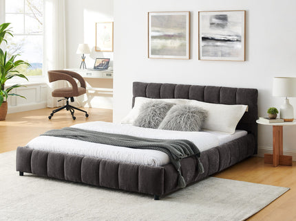 Modern Platform Bed Frame With Thick Fabric