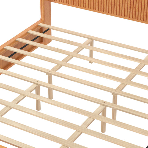 Platform Bed Frame With Headboard, Floor Standing Design