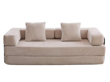 Floor Couch, Convertible Floor Sofa Bed With Pillow Back Support Armrest