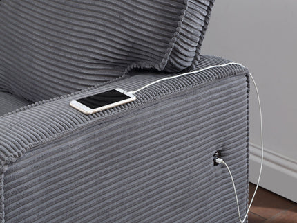Territory - Pull Out Sofa Bed With Design - Dark Gray