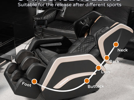 Zero Gravity Massage Chair Recliner & 10 Massage Heads And Full Body Air Pressure - Black