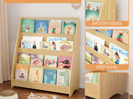 4 Tier Bookshelf, Toddler Book Display Shelves