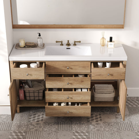 Bathroom Vanity With Sink, 5 Legs, Soft Close Drawers