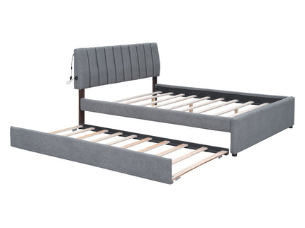 Upholstered Platform Bed With Trundle