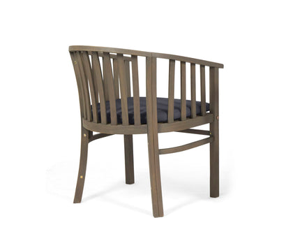 Outdoor Wooden Dining Chairs With Cushions (Set of 2)