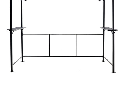 Grill Gazebo 8X5Ft, Outdoor Patio Canopy, Bbq Shelter With Steel Hardtop And Side Shelves - Black