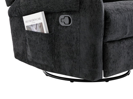 Manual Recliner Massage Chair With Swivel Rocker, 8 Massage Modes, Side Storage Pocket