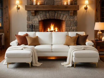 U - Shaped Sectional Sofa With Double Chaise