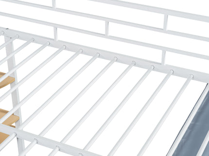 Loft Bed With Desk, Shelves, Power Outlet, LED Light And Wardrobe