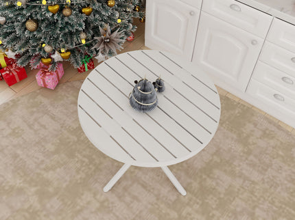 Modern Round Table, Waterproof, UV Resistant And Durable - White
