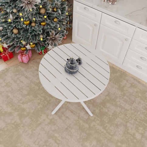 Modern Round Table, Waterproof, UV Resistant And Durable - White