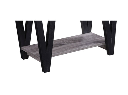 Rectangle Sofa Table With V Line Design - Gray