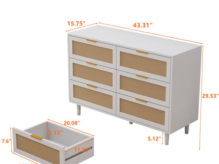 6 Drawer Storage Modern Cabinet For Bedroom
