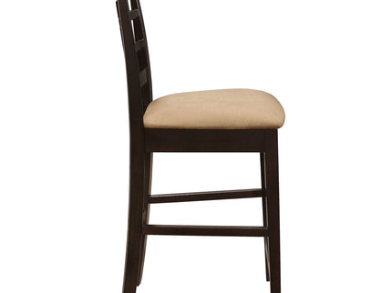 Upholstered Counter Height Stools (Set of 2) - Brown / Beige