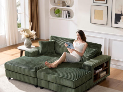 Convertible Sectional Sofa, Sleeper Oversized Living Room Lounge