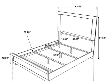 Lincoln - 4 Piece Queen Bedroom Set With LED Lighting - Natural