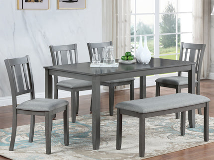 Kitchen Dining Set, Rectangular Dining Table With Upholstered Chairs