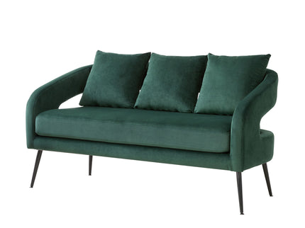 Open Back Loveseat Settee With 3 Pillows