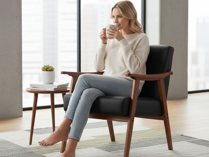 Accent Chair, Classic Mid Century Modern For Extra Seating