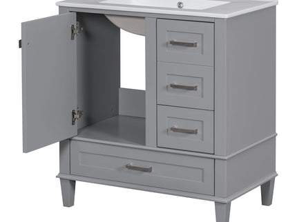 Bathroom Vanity, Modern Bathroom Cabinet With Sink Combo Set, Bathroom Storage Cabinet With A Soft Closing Door And 3 Drawers, Solid Wood Frame