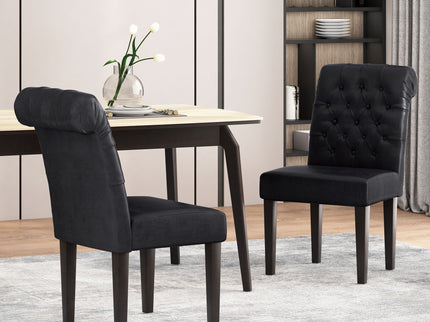 Broxton - Tuft Dining Rolltop Chairs With Button Tufted Backrest (Set of 2)