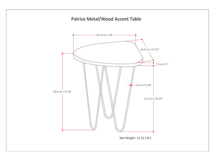 Patrice - Handcrafted Metal And Wood Accent Table
