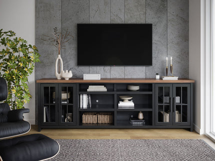 TV Stand Console For TVs Up To 100" - Black / Whiskey